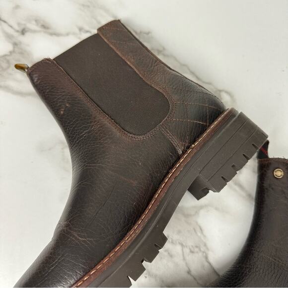 NWOB Barbour Evie Leather Chelsea Boots Lug Sole Brown Size EU 38/ UK 5 / US 7 - Picture 8 of 11
